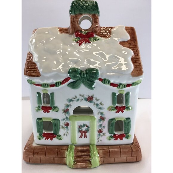 Pfaltzgraff Winterberry Christmas House Tea Light Candle Holder - Picture 10 of 14